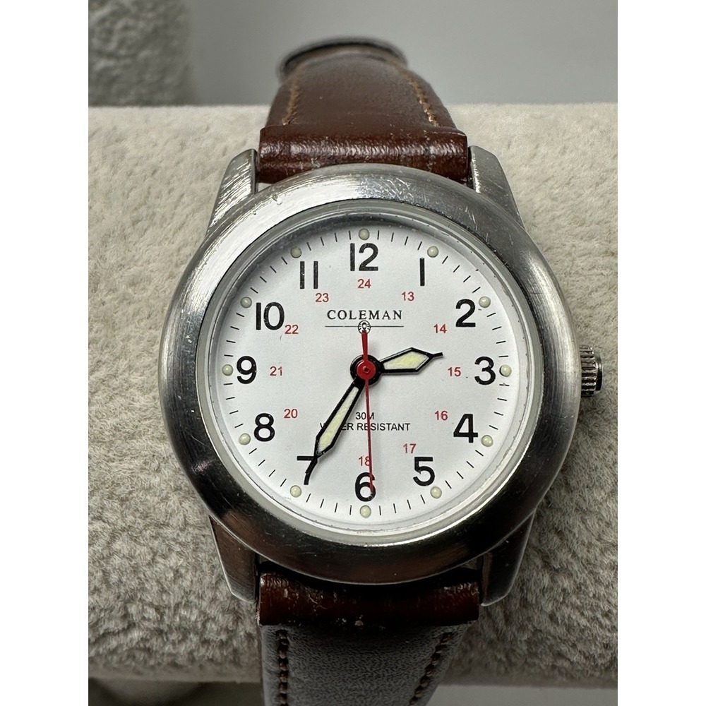 Coleman 40-768 New Battery Ladies Watch 27MM 6.5" Leather Band R98